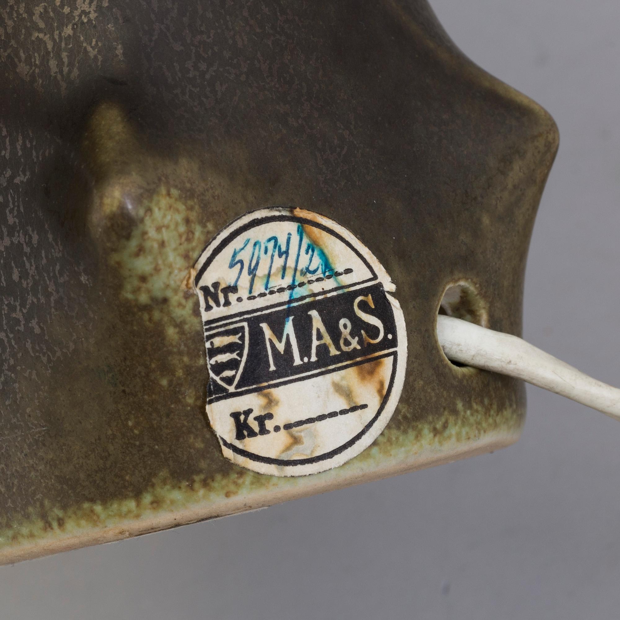 A table ceramic lamp by KNUD BASSE, Michael Andersen & Son, Danmark.