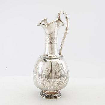 Emil Ferdinand Dahl, wine jug, silver, Copenhagen 1873.
