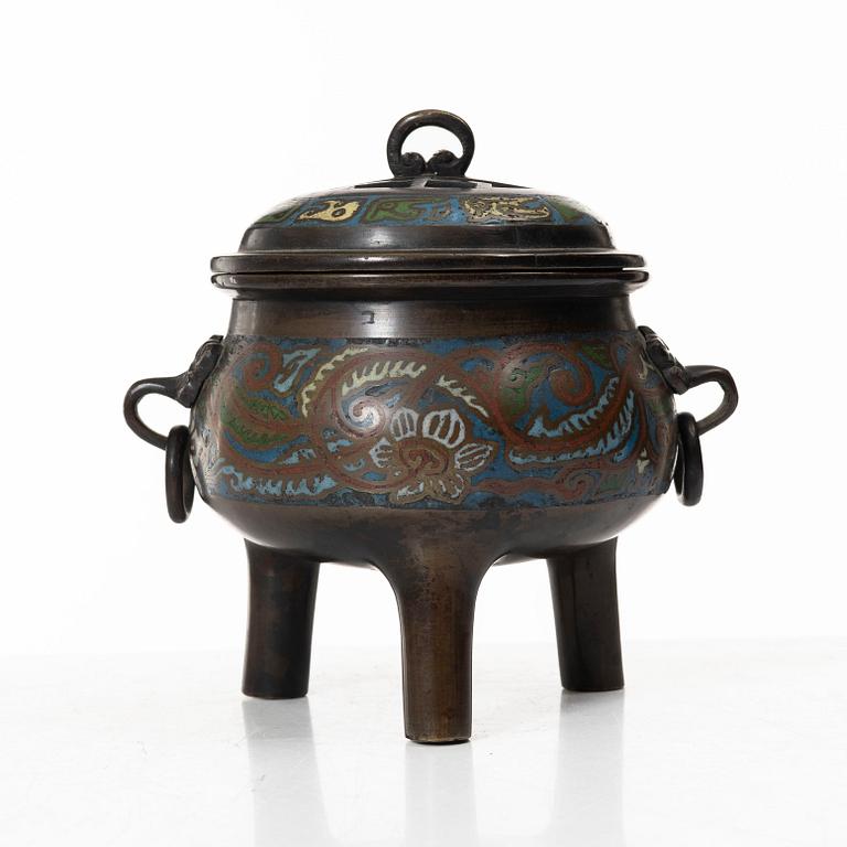 Rökelsekar, cloisonné. Japan, Meiji (1868-1912).