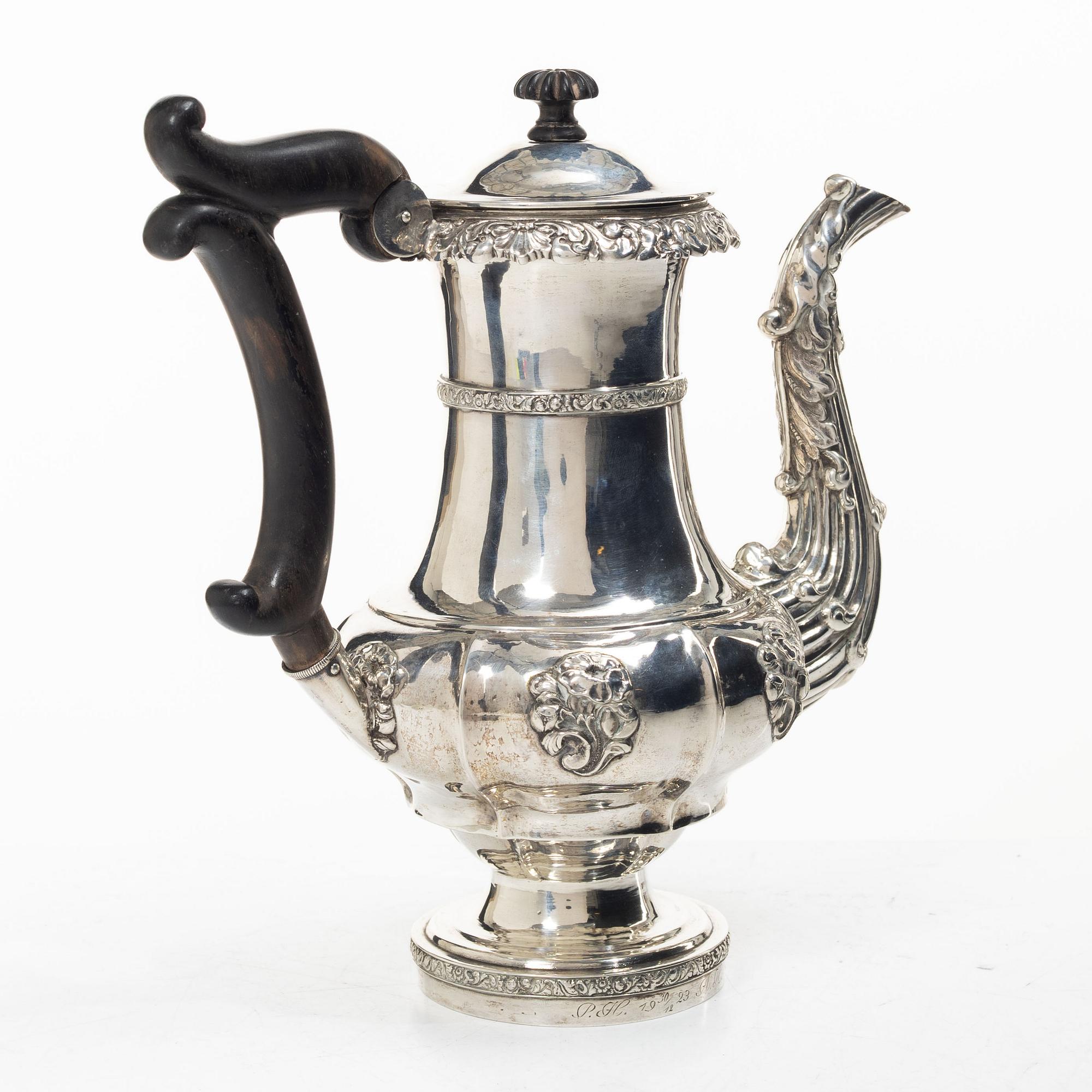 Carl Petter Norlin, mockakanna, silver, senempire, Malmö 1842.