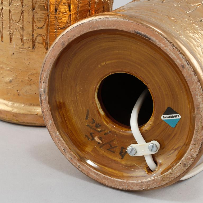 BORDSLAMPOR, ett par, Bergboms, 1900-talets andra hälft.