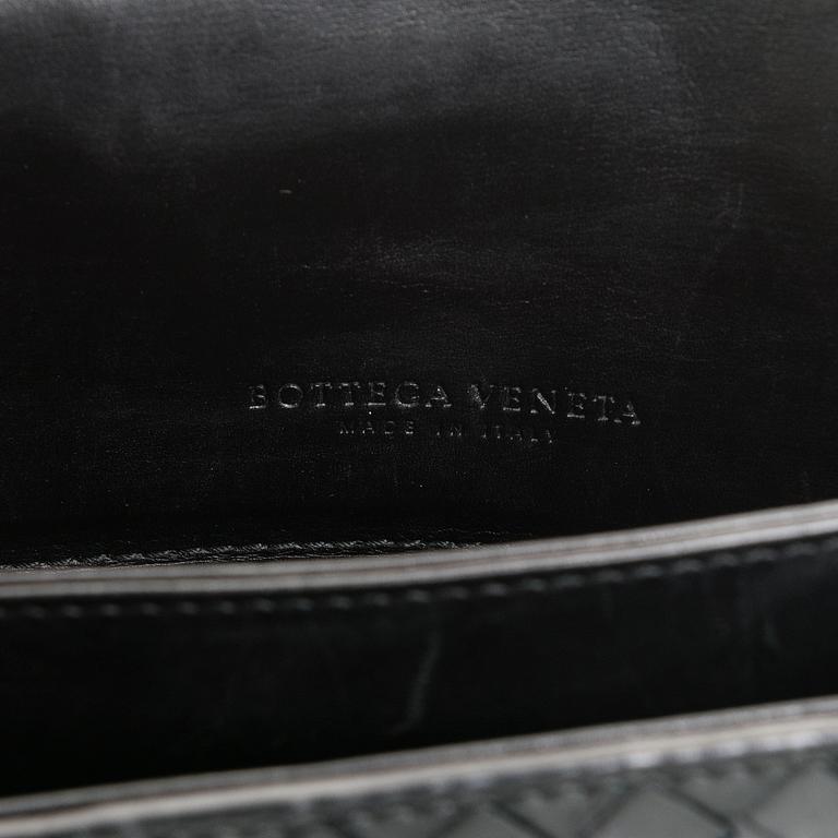 BOTTEGA VENETA Black Intrecciato Leather Briefcase.