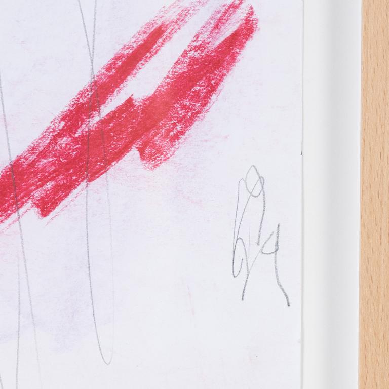 Eddie Figge, mixed media on paper, signed and dated -99.