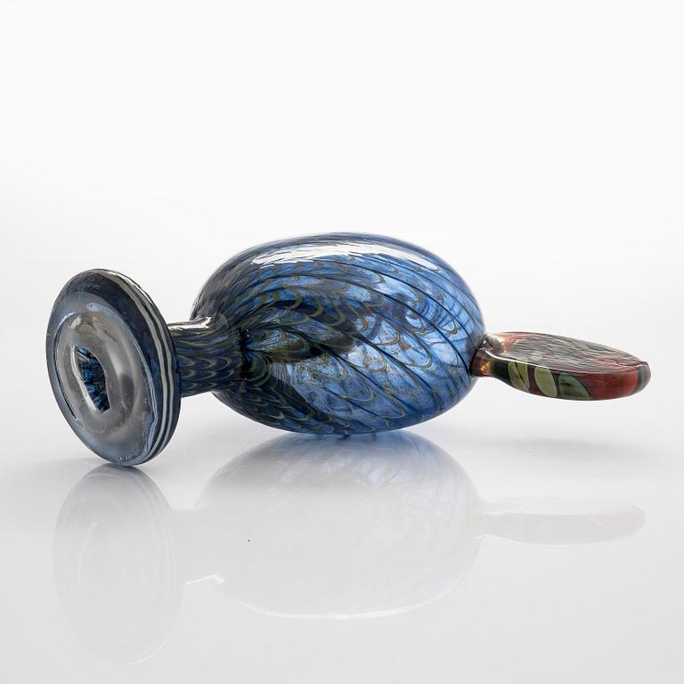 Oiva Toikka, lasilintu, signeerattu O. Toikka, Nuutajärvi.