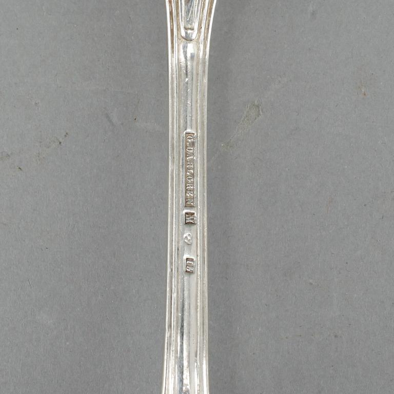 MATGAFFLAR, 5 st, silver, "Olga", Gustaf Dahlgren, Malmö 1863. Tot ca 333 gram.