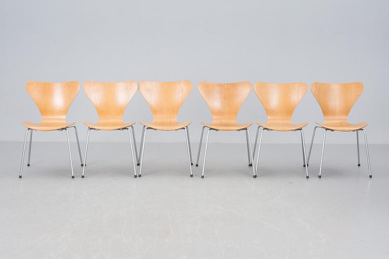 STOLAR, 6 st, "Sjuan", Arne Jacobsen för Fritz Hansen.