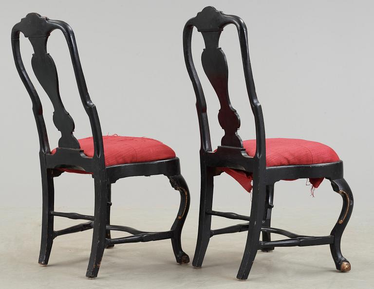 STOLAR, 2 st snarlika, senbarock, 1700-tal.