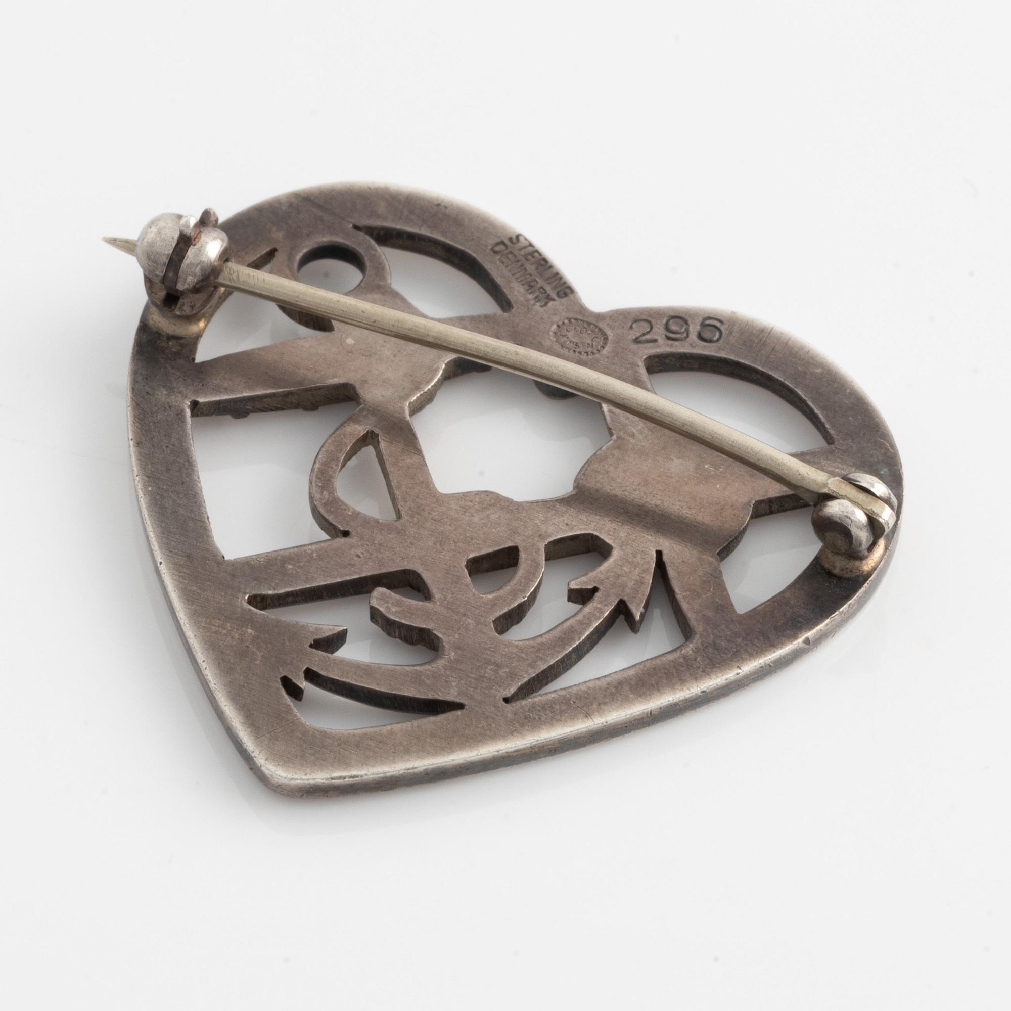 Georg Jensen a brooch in sterling silver.