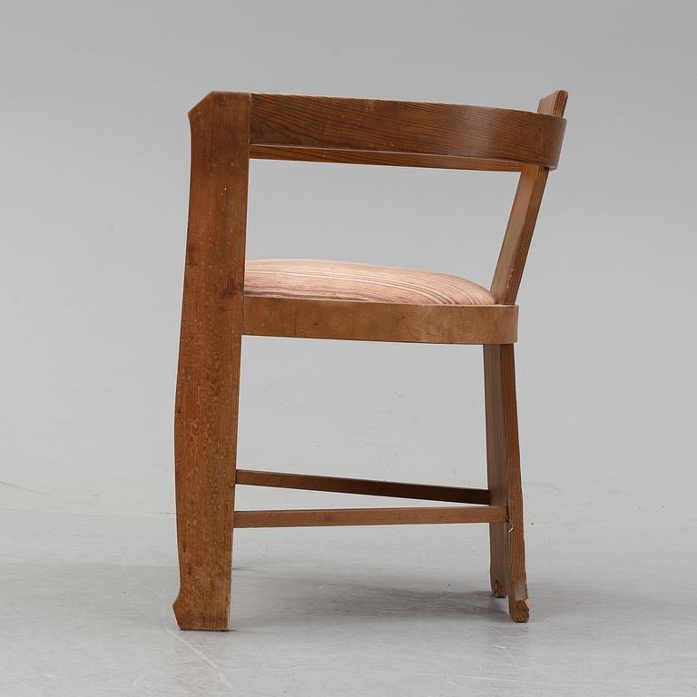 A pine armchair attributed to Carl Westman early 20th Century.