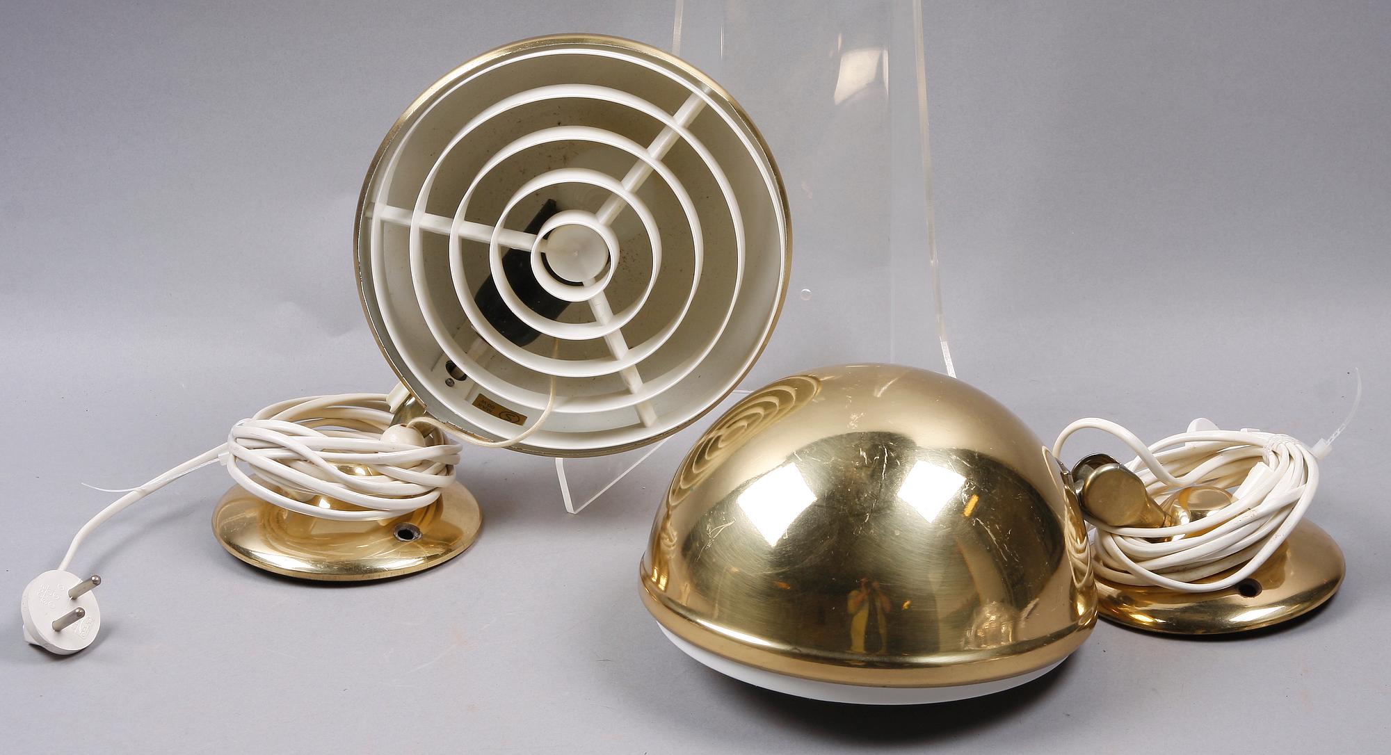 VÄGGARMATURER, ett par, mässing. Elit, Danmark.