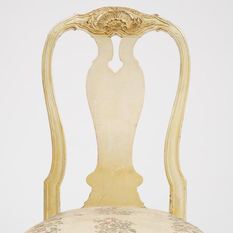 A set of four rococo chairs attributed to J. E. Höglander (master  in Stockholm 1777-1813).