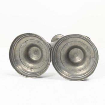 Candlesticks, a pair, pewter, Gustavian, 18th century.