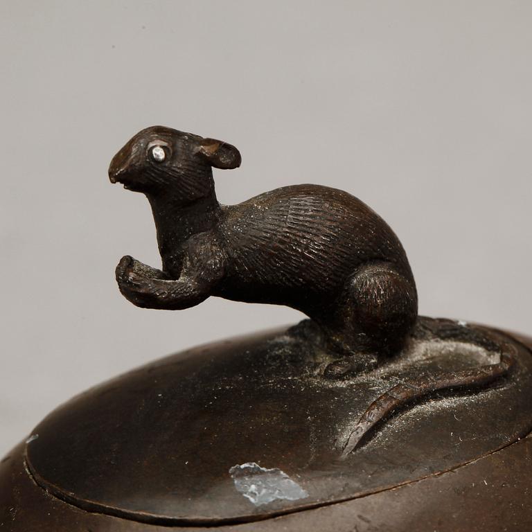 BLÄCKHORN, brons, Kina, sannolikt sen Qing dynastin.