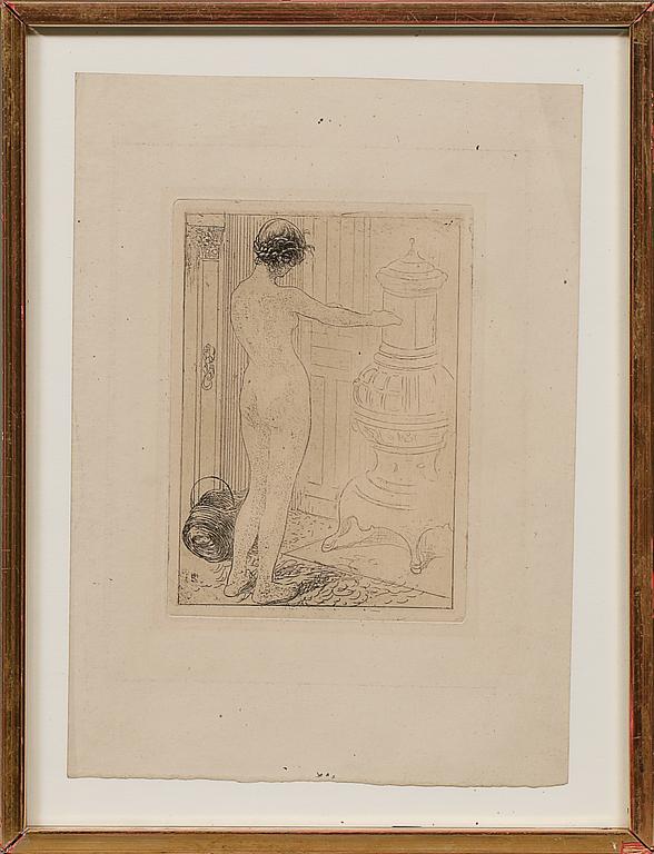 CARL LARSSON, etsning, osignerad.