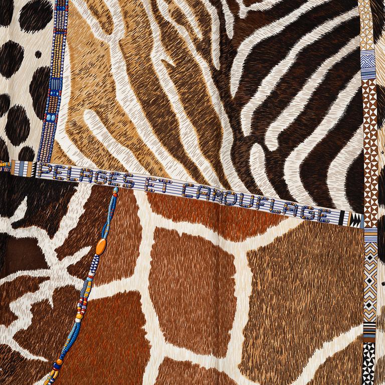 Hermès, a twill silk 'Pelages et Camouflage' scarf.