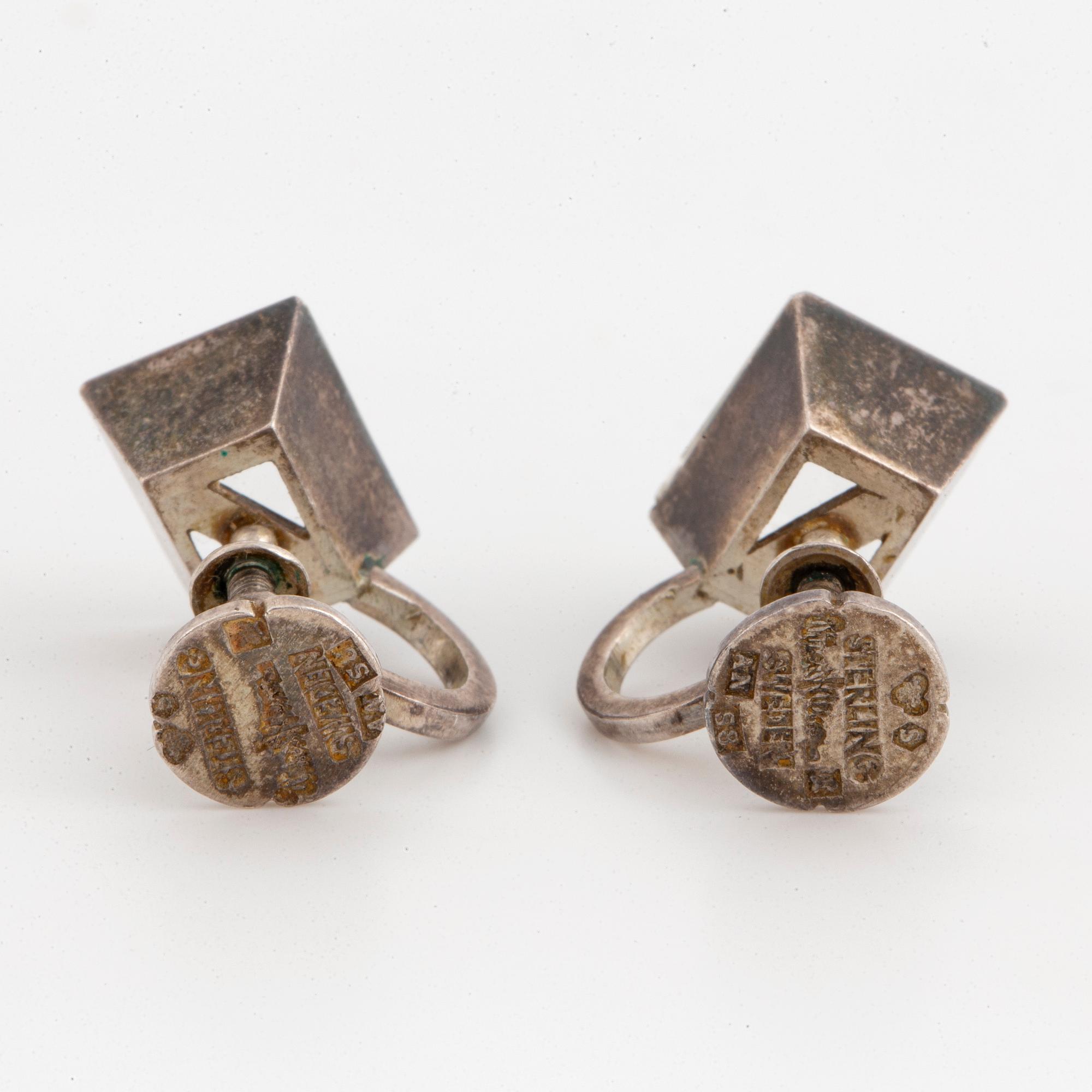 Wiwen Nilsson silver and rock crystal earrings.