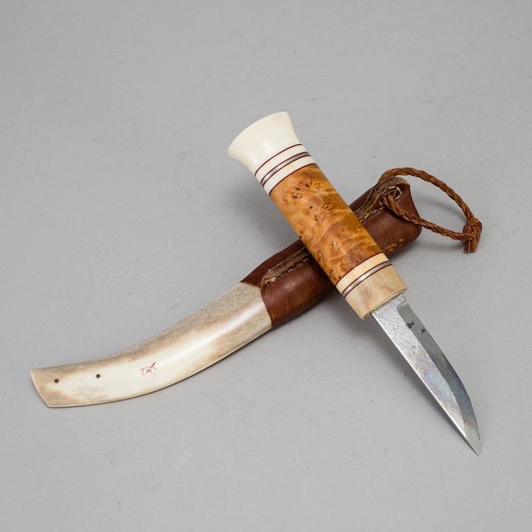 A traditional sami knife. Signed TM.