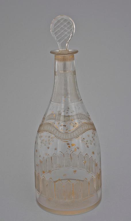 KARAFF, glas, empire, 1800-talets första hälft.