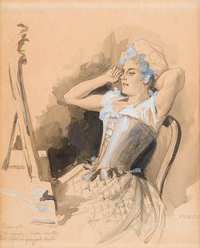 Albert Edelfelt, Nainen korsetissa.