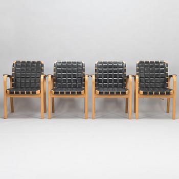 ALVAR AALTO, nojatuoleja, 4 kpl, malli 45, Artek 1900-luvun loppu.
