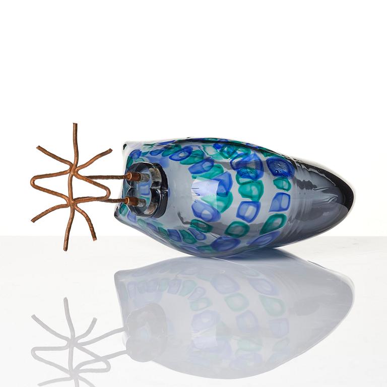 Alessandro Pianon, skulptur, "Pulcino", fågel, glas, Vetreria Vistosi, Italien, 1960-tal.