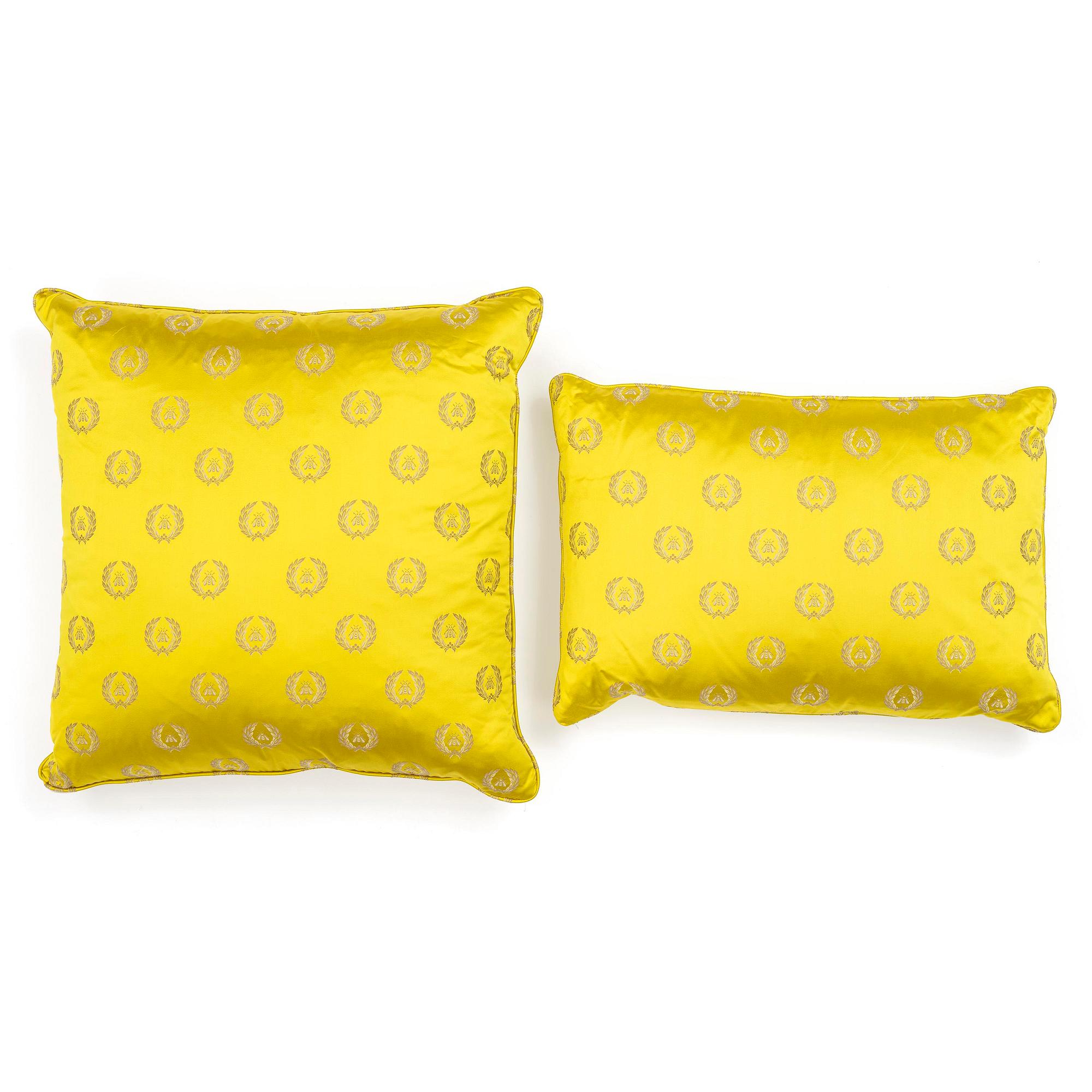 Cushions, two pieces, yellow silk from Tassinari & Chatel / Lelièvre.