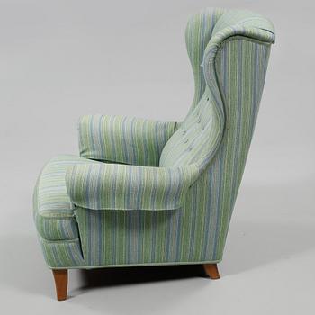 ÖRONLAPPSFÅTÖLJ, "Häggbom", Carl Malmsten, O H Sjögren, Tranås, daterad -83.