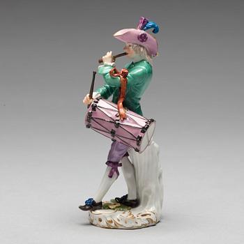 A Meissen figure of a musician, 18th Century.