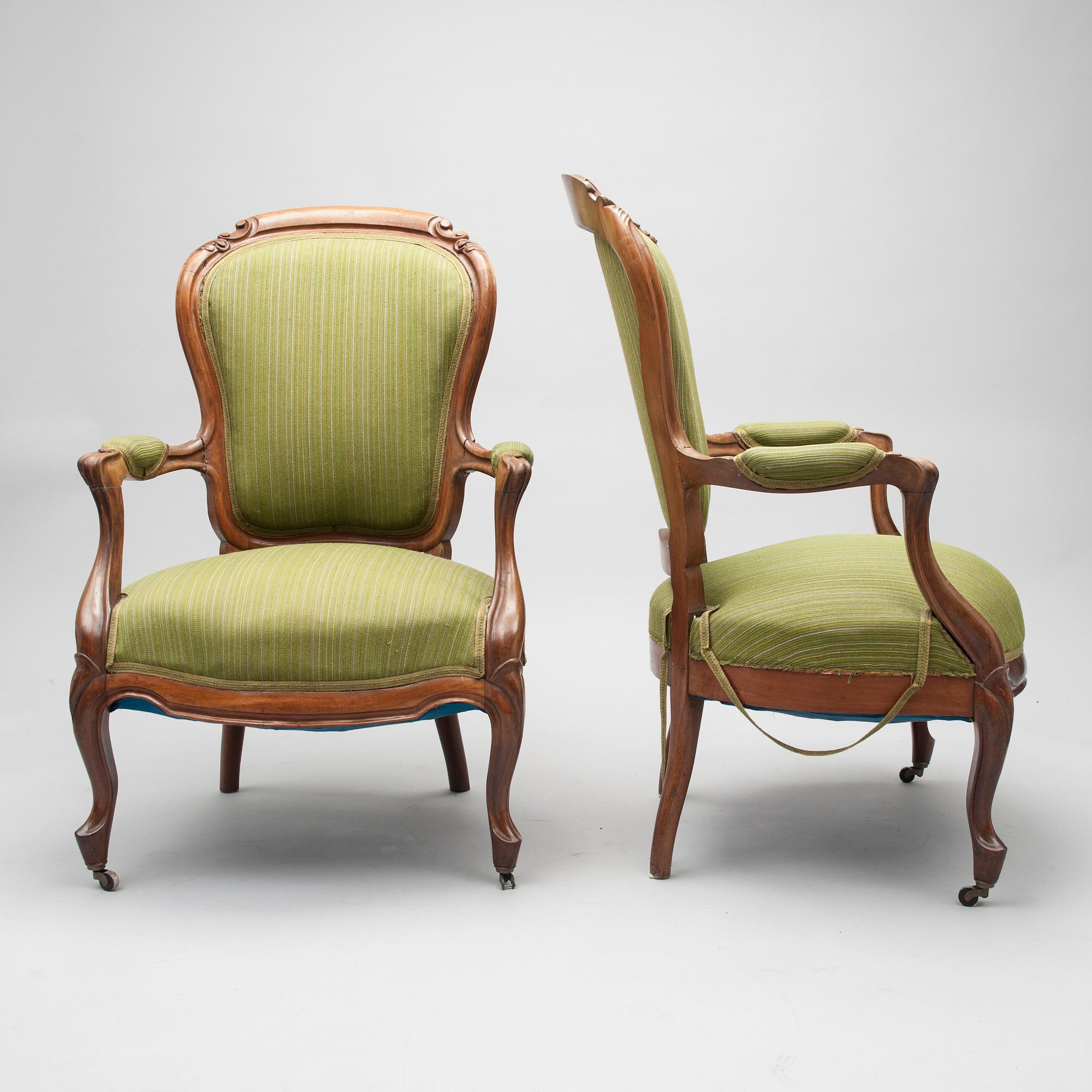 NOJATUOLIPARI, rokokootyyliset, 1800-luvun puoliväli.