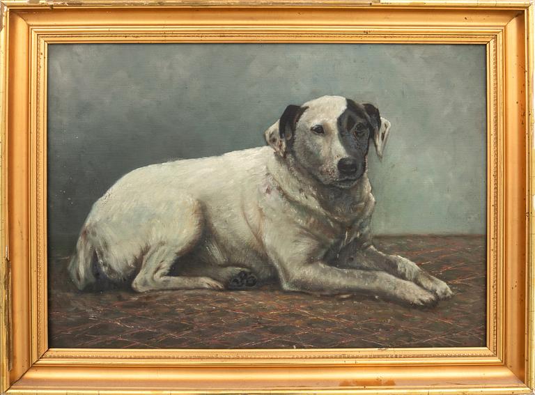 Okänd konstnär 1900-tal, Vilande hund.