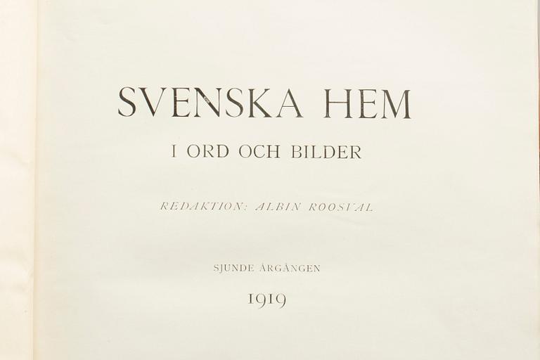 BOKVERK, "Svenska hem i ord och bild" 1-13. Albin Roosval, Stockholm.