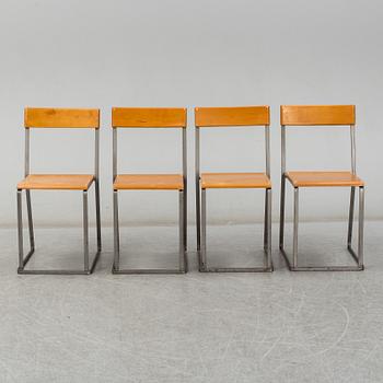 ARTHUR LINDQVIST, four chairs from Grythyttans stålmöbler, first half of the 20th Century.