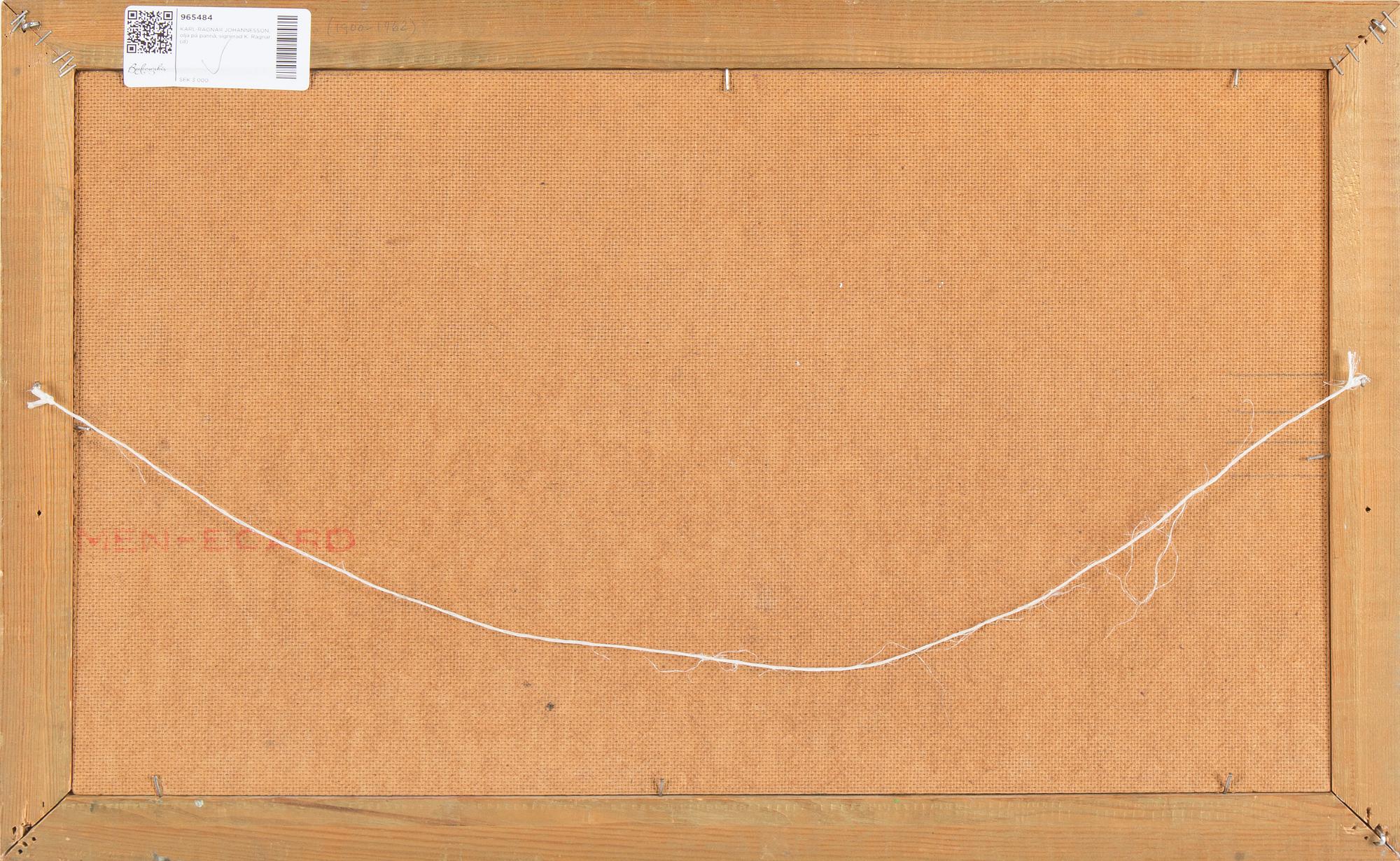 KARL-RAGNAR JOHANNESSON, oil on canvas, signed K. Ragnar.