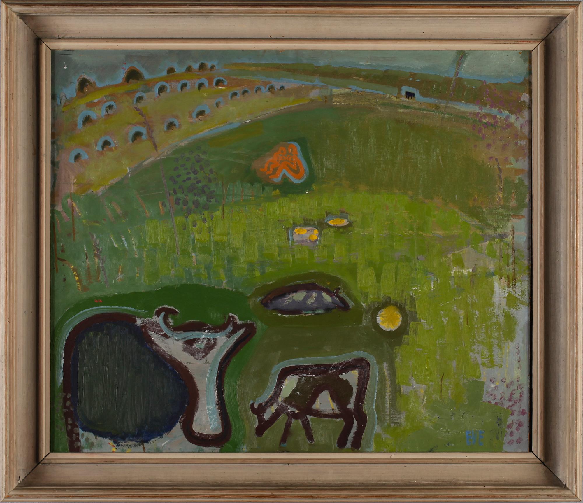 EVE ERIKSSON, olja på pannå, signerad.