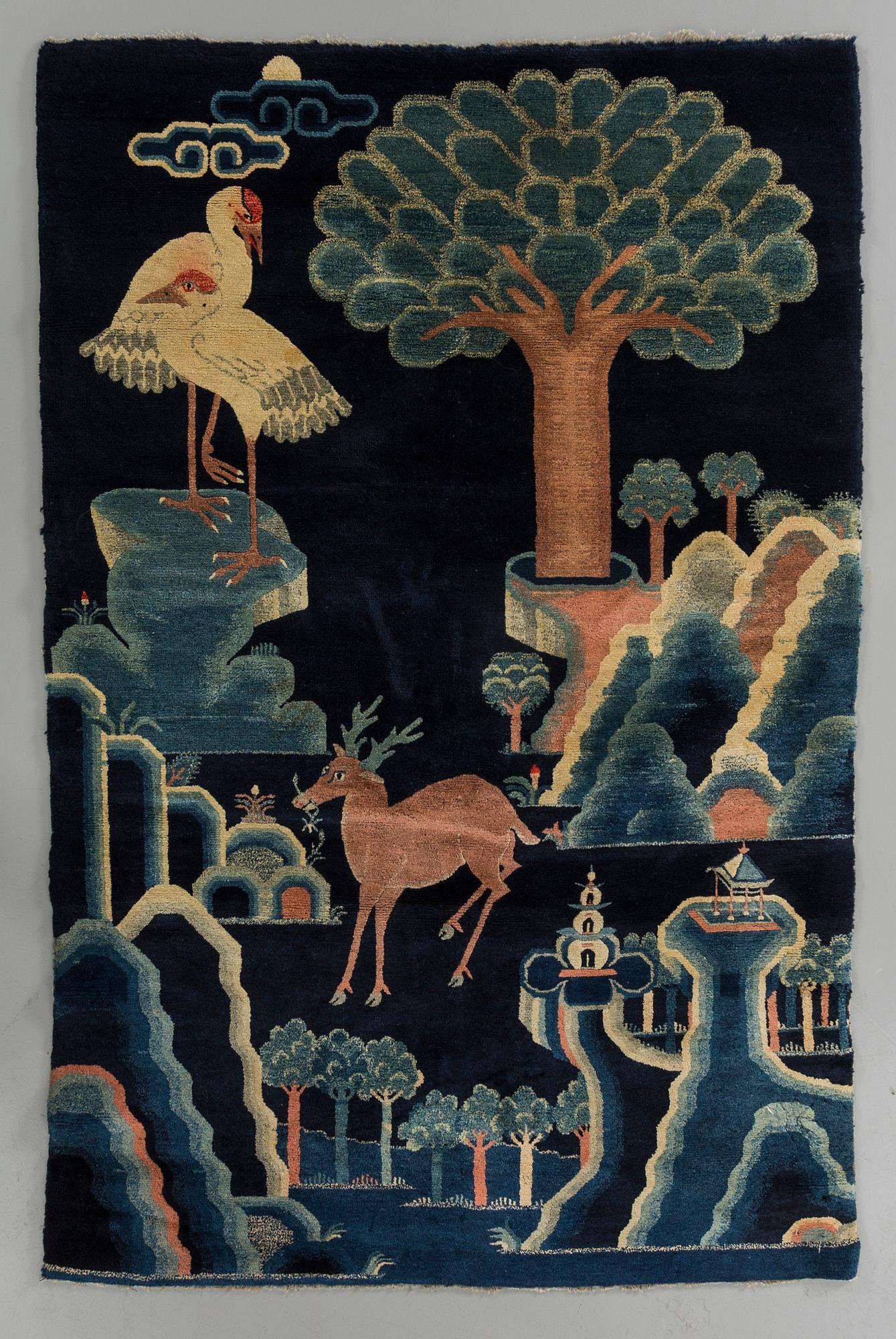 A  semiantique Chinese Baotou carpet ca 170 x 110 cm.