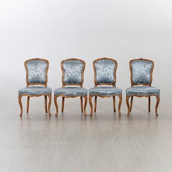 Stolar, 4 st, bonade,Louis Seize, Frankrike, 1700-talets andra hälft.