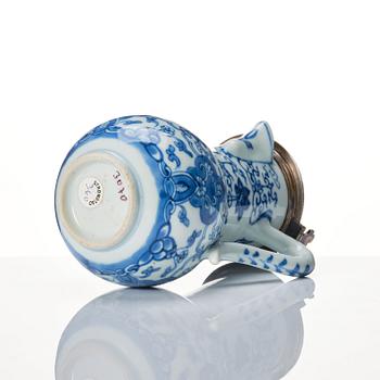 A silver mounted ewer with cover, Qing dynasty, Kangxi (1662-1722).