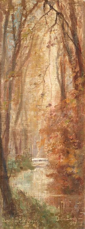 Julia Beck, River landscape from Beaumont-le-Roger.