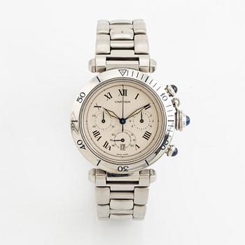Cartier, Pasha, chronograph, wristwatch, 38 mm.