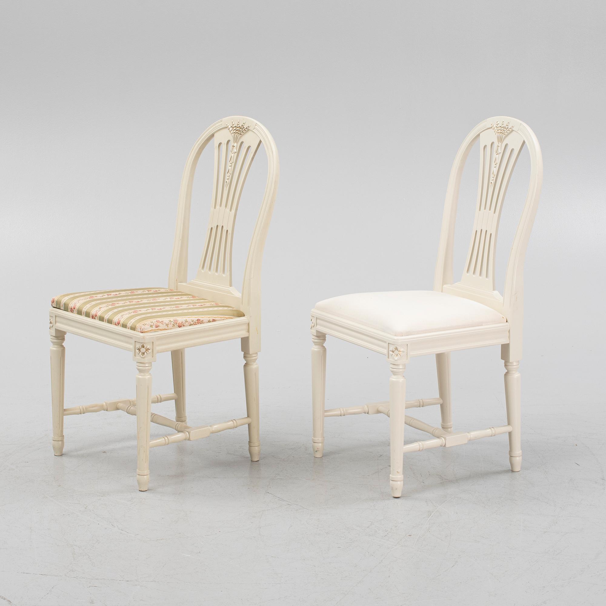 A Gustavian style dining group, mid 20th Century.