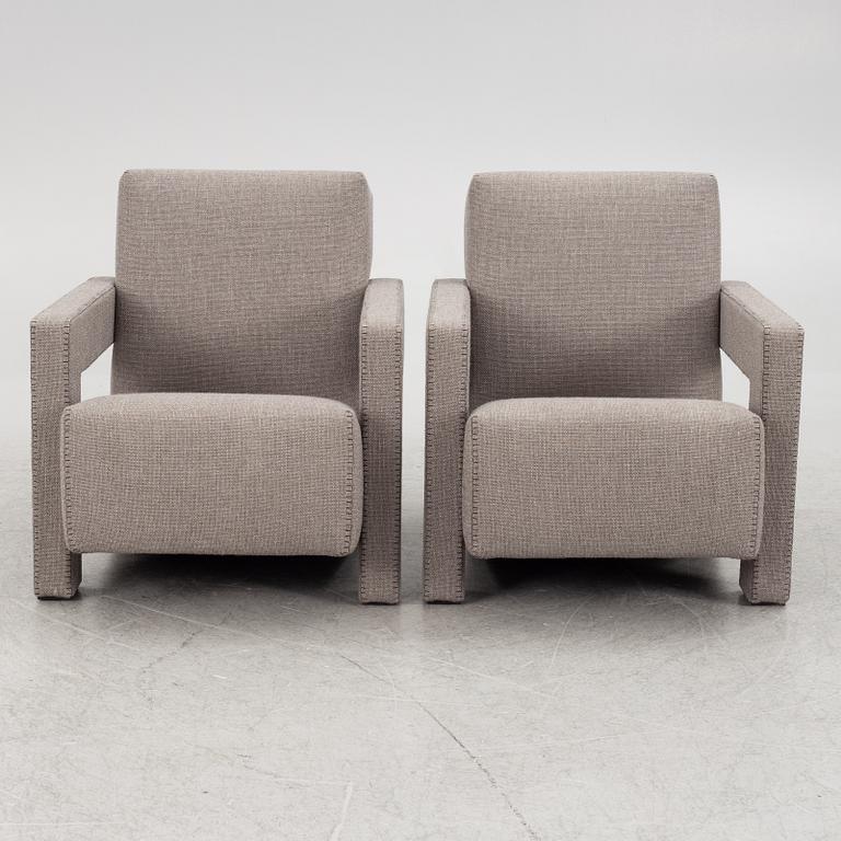Gerrit Rietveld, a pair of "Utrecht" armchairs, Cassina, 21st century.