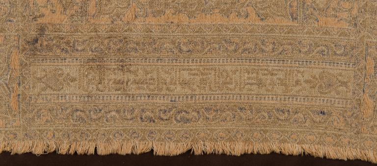 A Framed textile, partially with metallic thread, Ottoman around 1900.