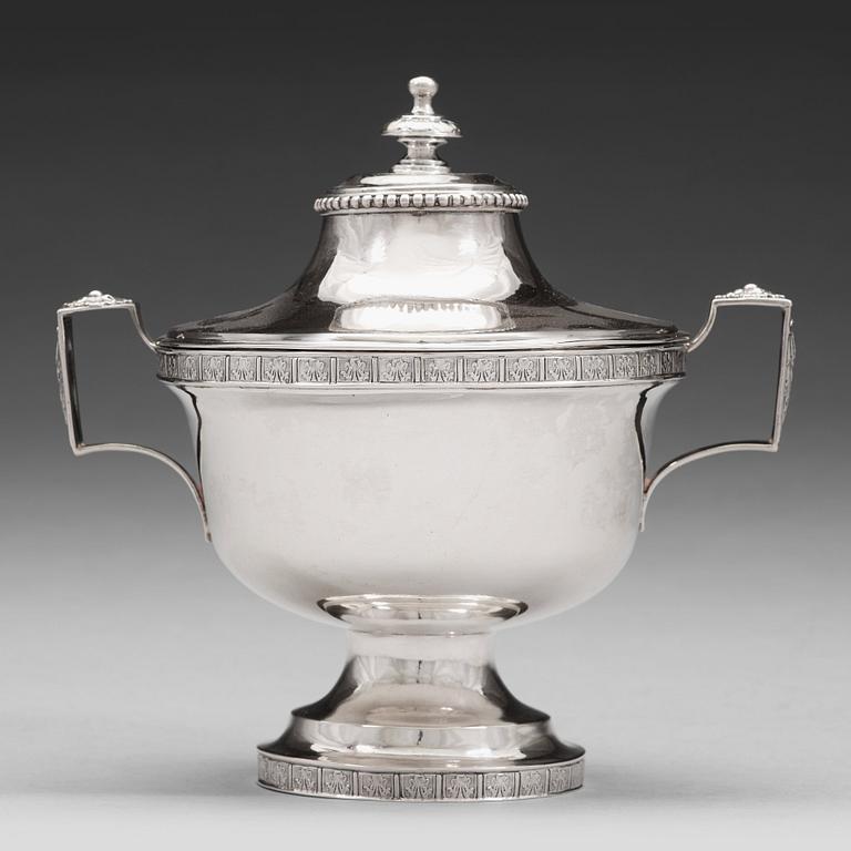 Melchior Faust, sockerskål, silver, Göteborg 1786, gustaviansk.