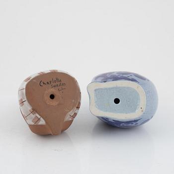 Lisa Larson, two stoneware figurines, Gustavsberg, Sweden.