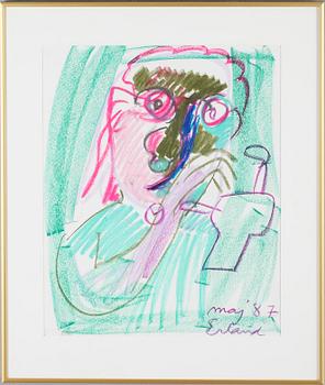 ERLAND CULLBERG, pastell, signerad och daterad maj 87.