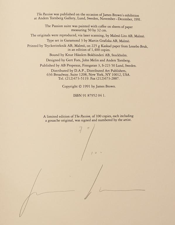 James Brown, book signed and numbered 79/100 including an original gouache.