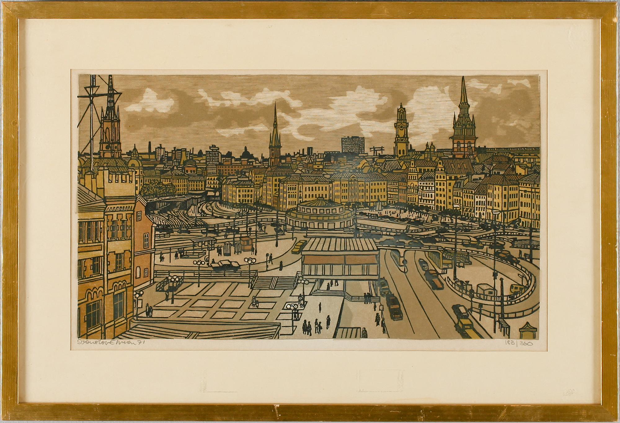 SVENOLOV EHRÉN, färglitografi, signerad och daterad 71, numerad 183/360.