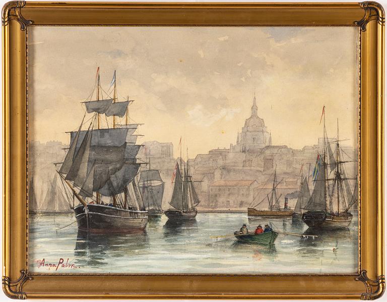 ANNA PALM DE ROSA, watercolour, signed.