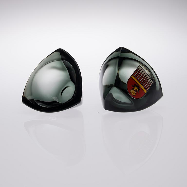 KAJ FRANCK, skålar 11 st, glas, "Häränsilmä", model 6606, Notsjö. I produktion 1956-71.