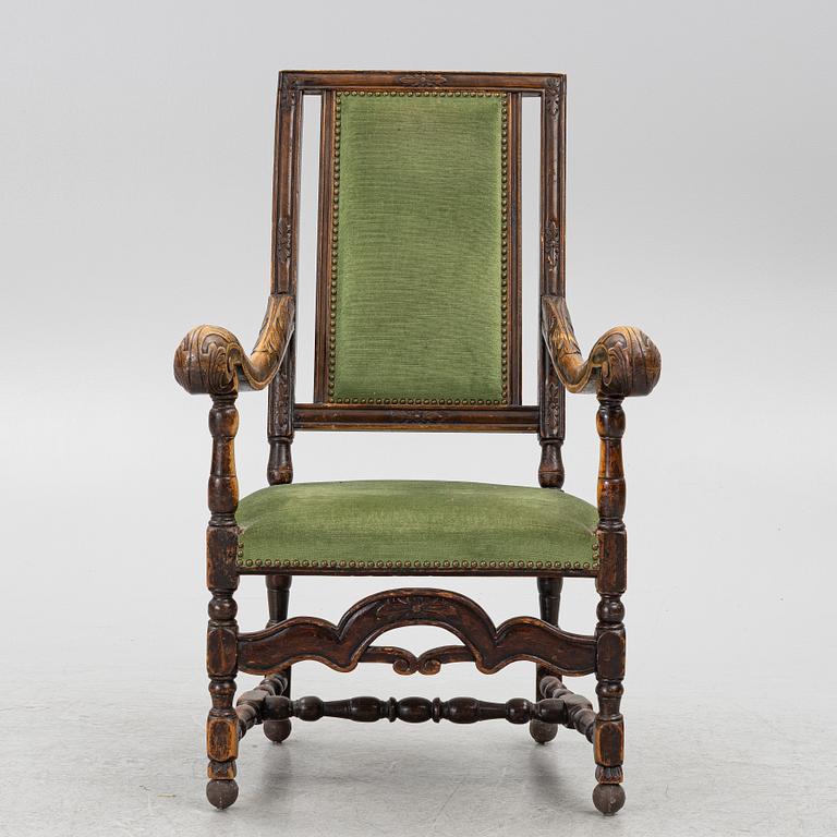 A Baroque armchair, 18th century.